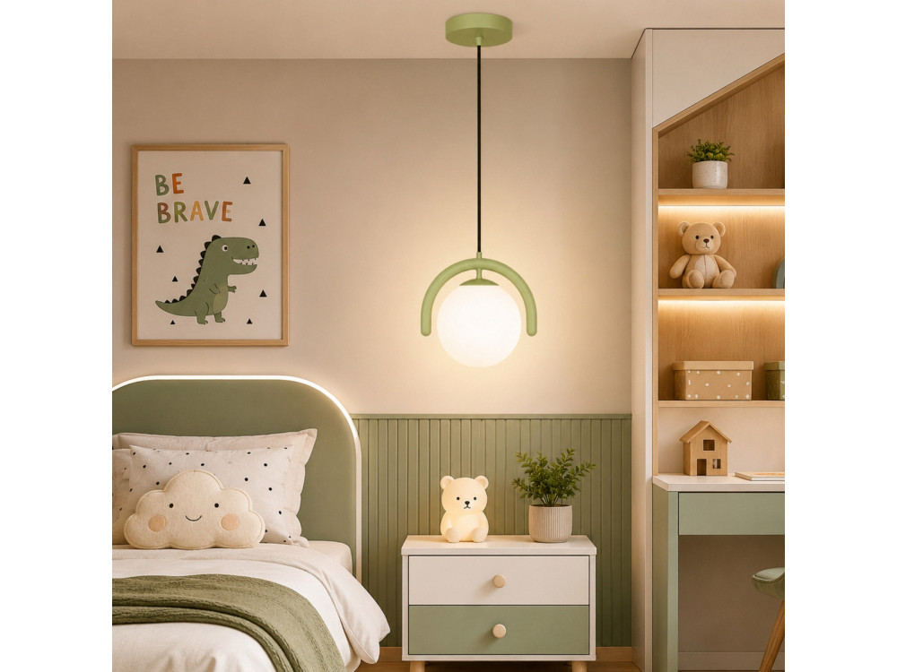 "GEDIK-20441" Metal Pendant Light - 20 x 20 cm - Mint Green