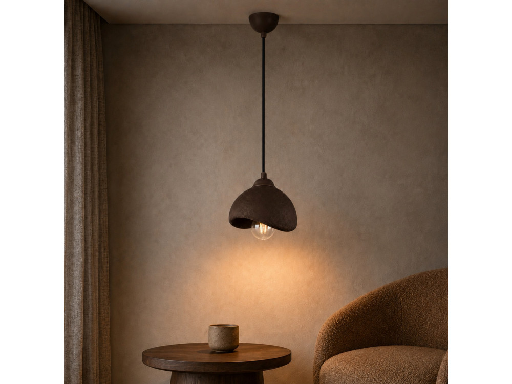 "Vegas" Metal Pendant Light - 21 x 20 cm - Brown