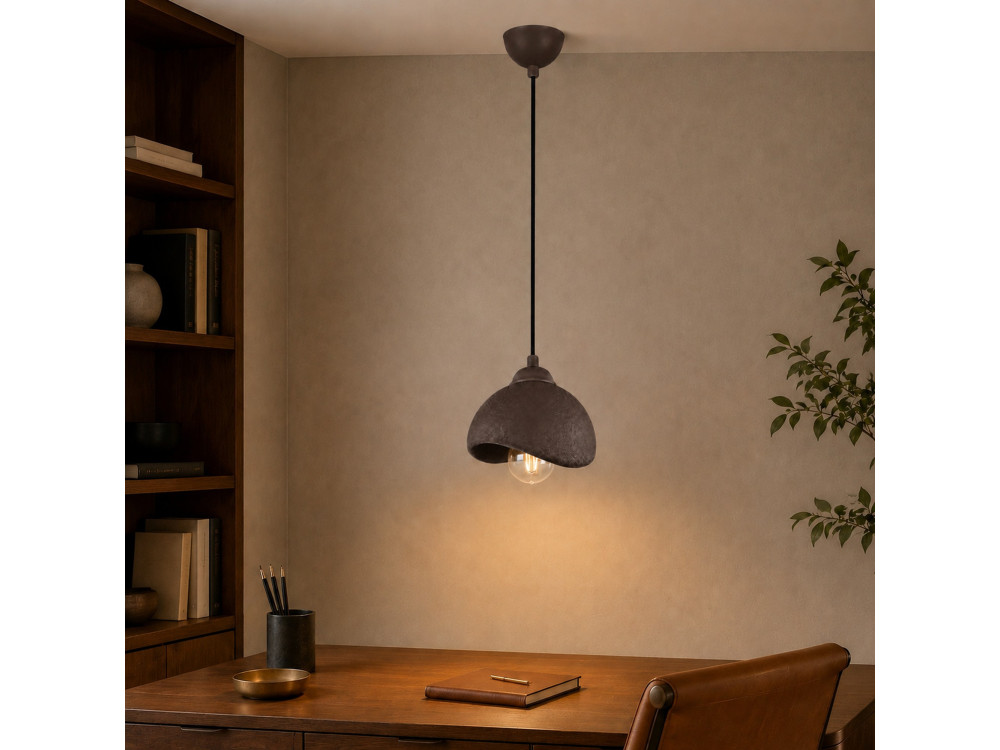 "Vegas" Metal Pendant Light - 21 x 20 cm - Brown