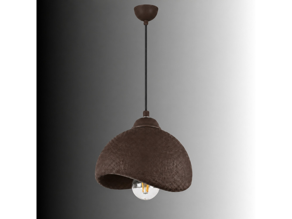 "Vegas" Metal Pendant Light - 21 x 20 cm - Brown