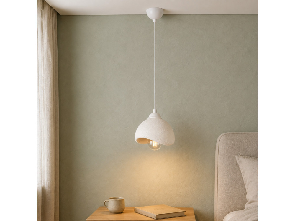 "Vegas" Metal Pendant Light - 21 x 20 cm - White