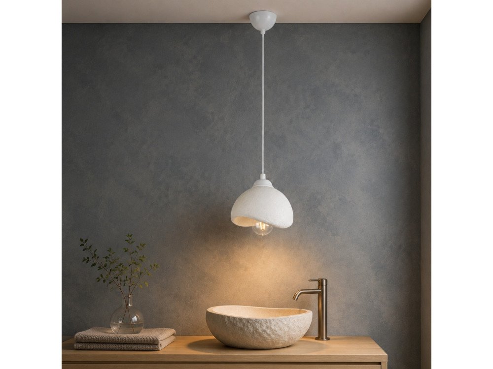 "Vegas" Metal Pendant Light - 21 x 20 cm - White