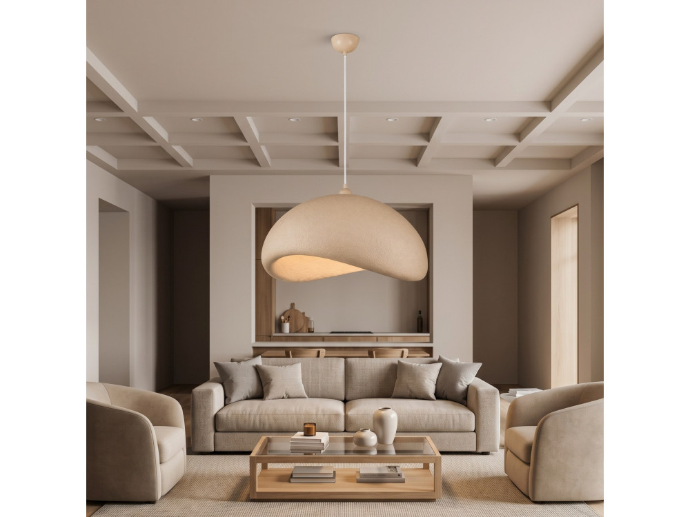 "Vegas" Metal Pendant Light - 64 x 51 cm - Beige