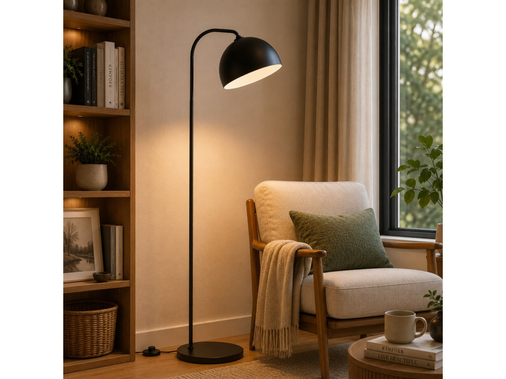 "Yaka" Metal Floor Lamp - 51 x 51 cm - Black