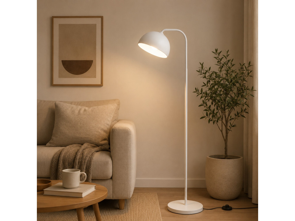 "Yaka" Metal Floor Lamp - 51 x 51 cm - White