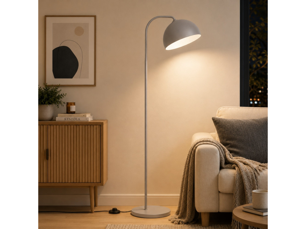 "Yaka" Metal Floor Lamp - 51 x 51 cm - Gray