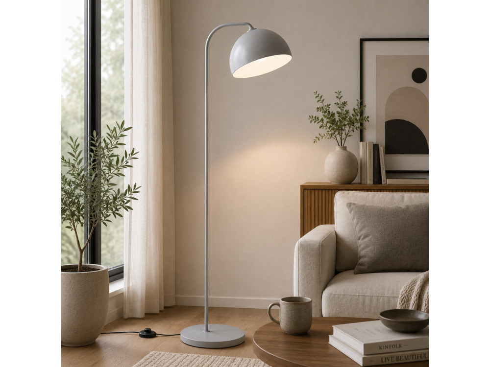 "Yaka" Metal Floor Lamp - 51 x 51 cm - Gray