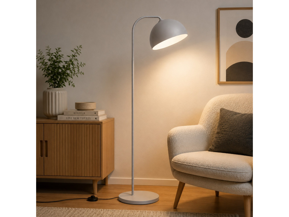 "Yaka" Metal Floor Lamp - 51 x 51 cm - Gray