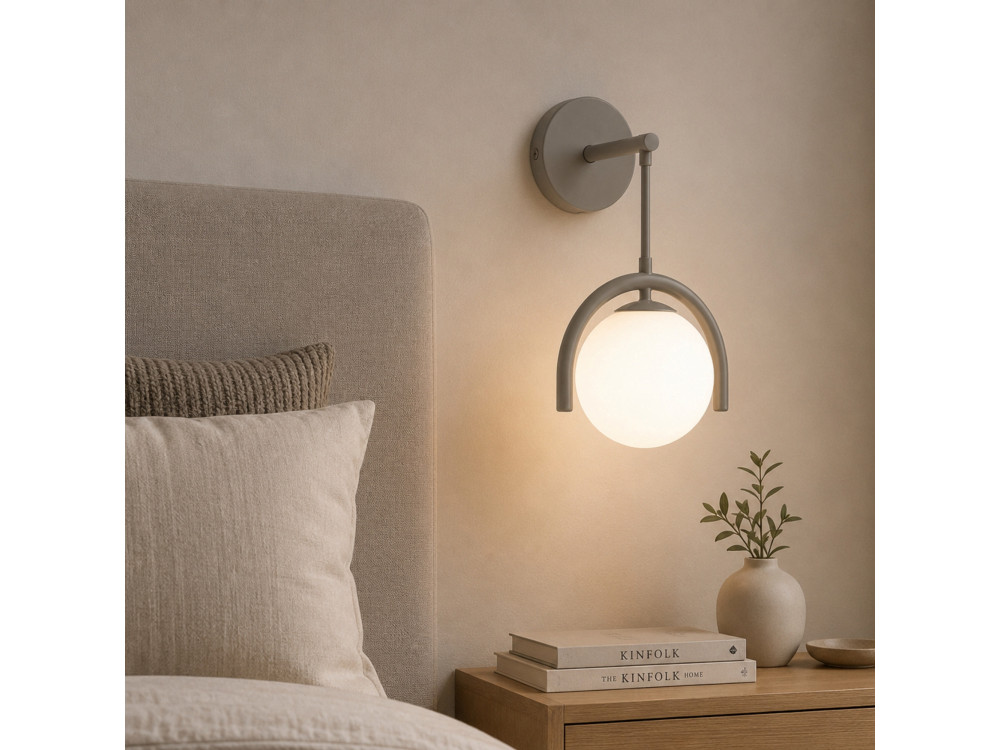 "GEDIK-20445" Metal Wall Sconce - 20 x 20 cm - Gray