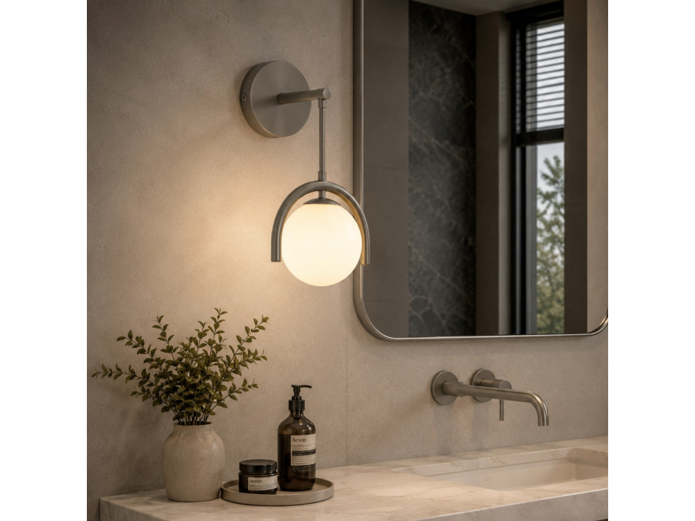 "GEDIK-20445" Metal Wall Sconce - 20 x 20 cm - Gray