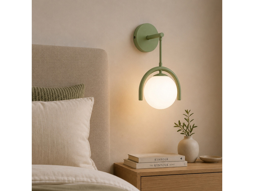 "GEDIK-20445" Metal Wall Sconce - 20 x 20 cm - Mint Green
