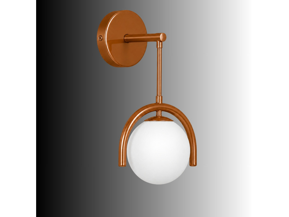 "GEDIK-20445" Metal Wall Sconce - 20 x 20 cm - Brown / Orange
