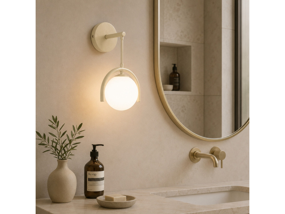 "GEDIK-20445" Metal Wall Sconce - 20 x 20 cm - Beige