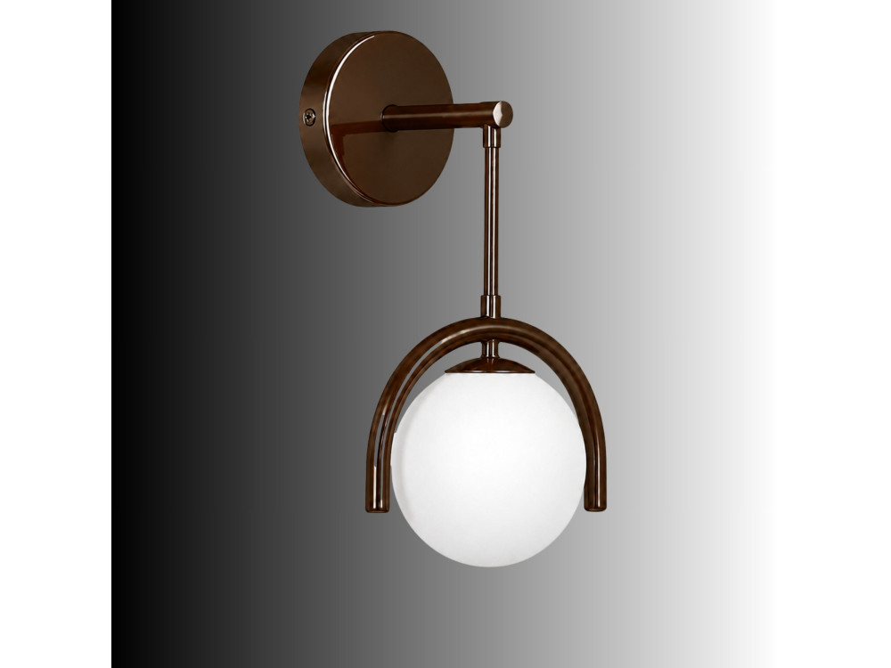 "GEDIK-20445" Metal Wall Sconce - 20 x 20 cm - Brown