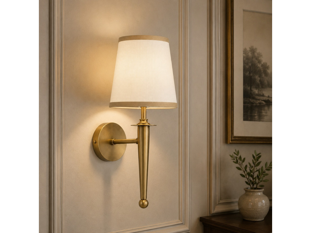 "Milano" Metal Wall Sconce - 22 x 22 cm - Beige