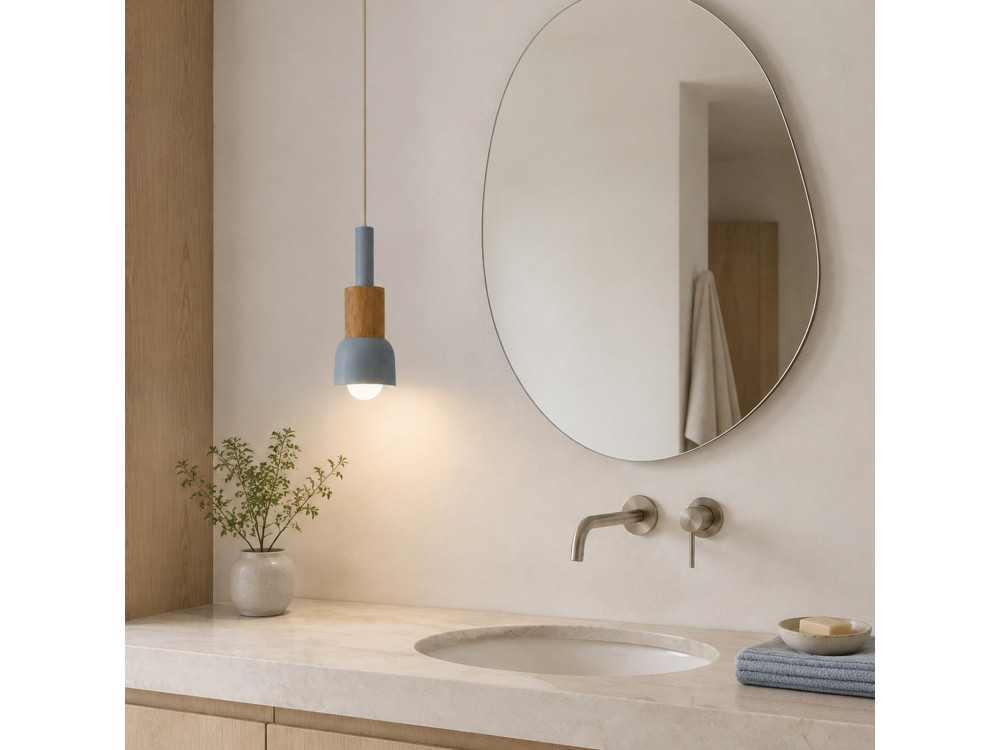 "Elwood" Metal Pendant Light - 10 x 25 cm - Blue