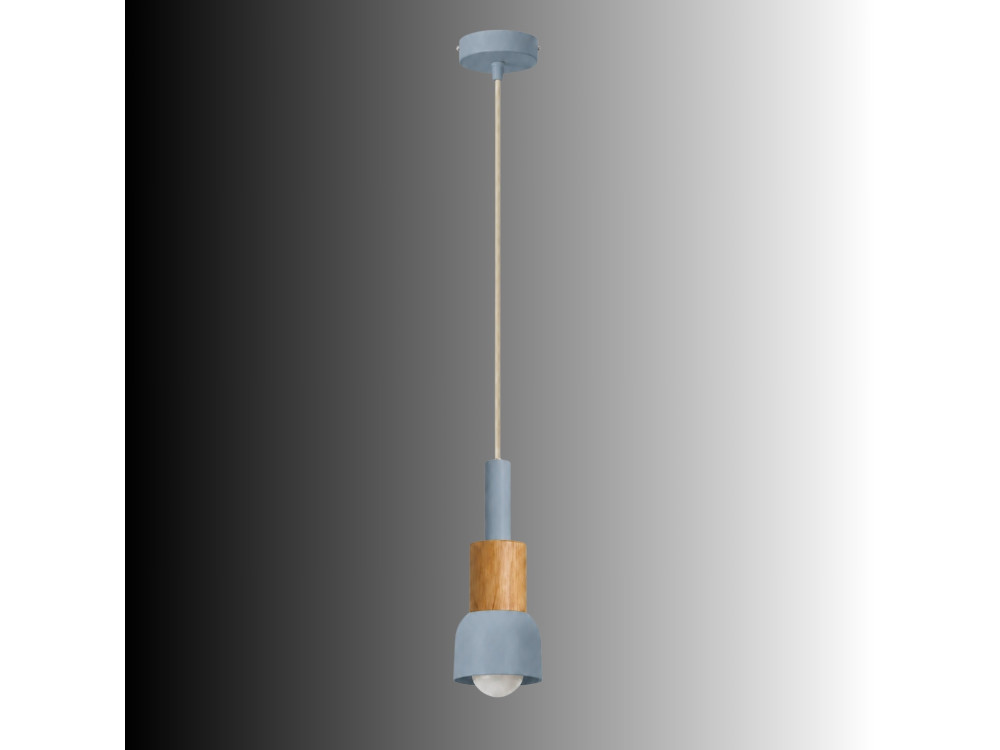 "Elwood" Metal Pendant Light - 10 x 25 cm - Blue