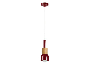 "Elwood" Metal Pendant Light - 10 x 25 cm - Red