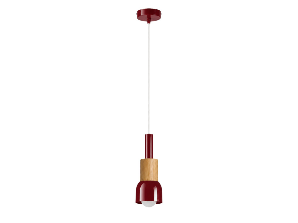 "Elwood" Metal Pendant Light - 10 x 25 cm - Red