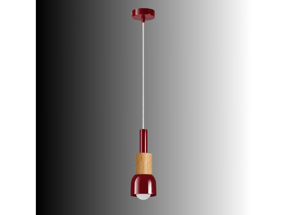 "Elwood" Metal Pendant Light - 10 x 25 cm - Red