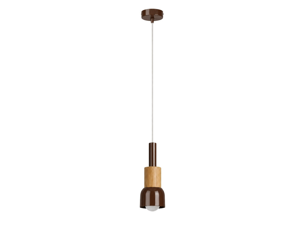 "Elwood" Metal Pendant Light - 10 x 25 cm - Brown