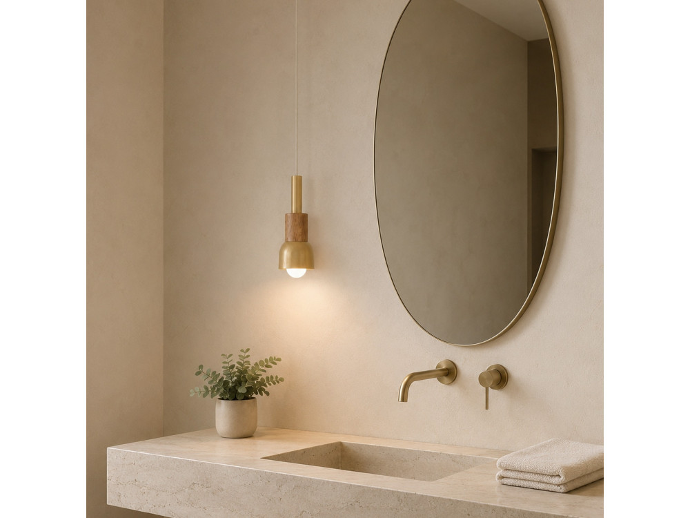 "Elwood" Metal Pendant Light - 10 x 25 cm - Yellow