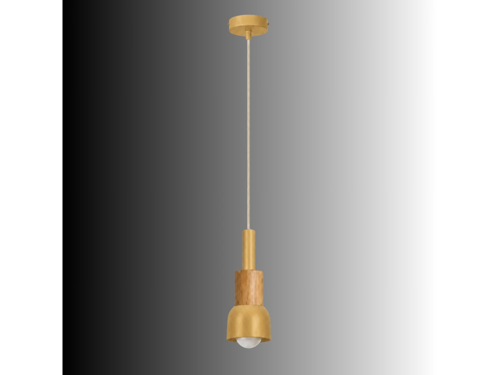 "Elwood" Metal Pendant Light - 10 x 25 cm - Yellow