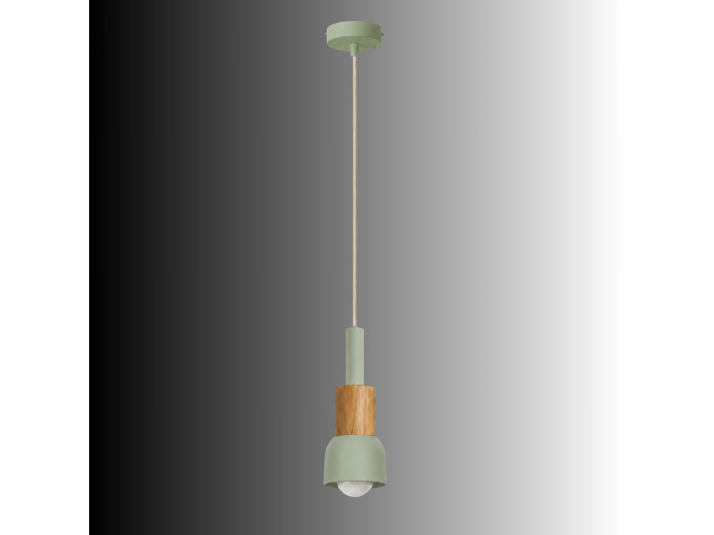 "Elwood" Metal Pendant Light - 10 x 25 cm - Green