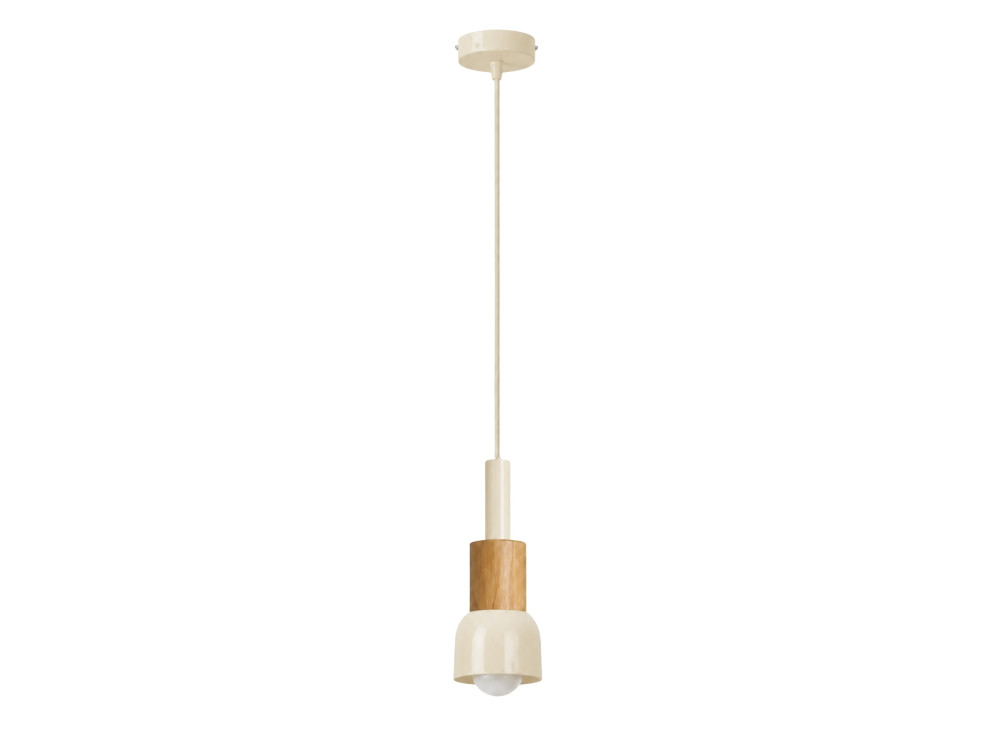 "Elwood" Metal Pendant Lamp - 10 x 25 cm - Beige