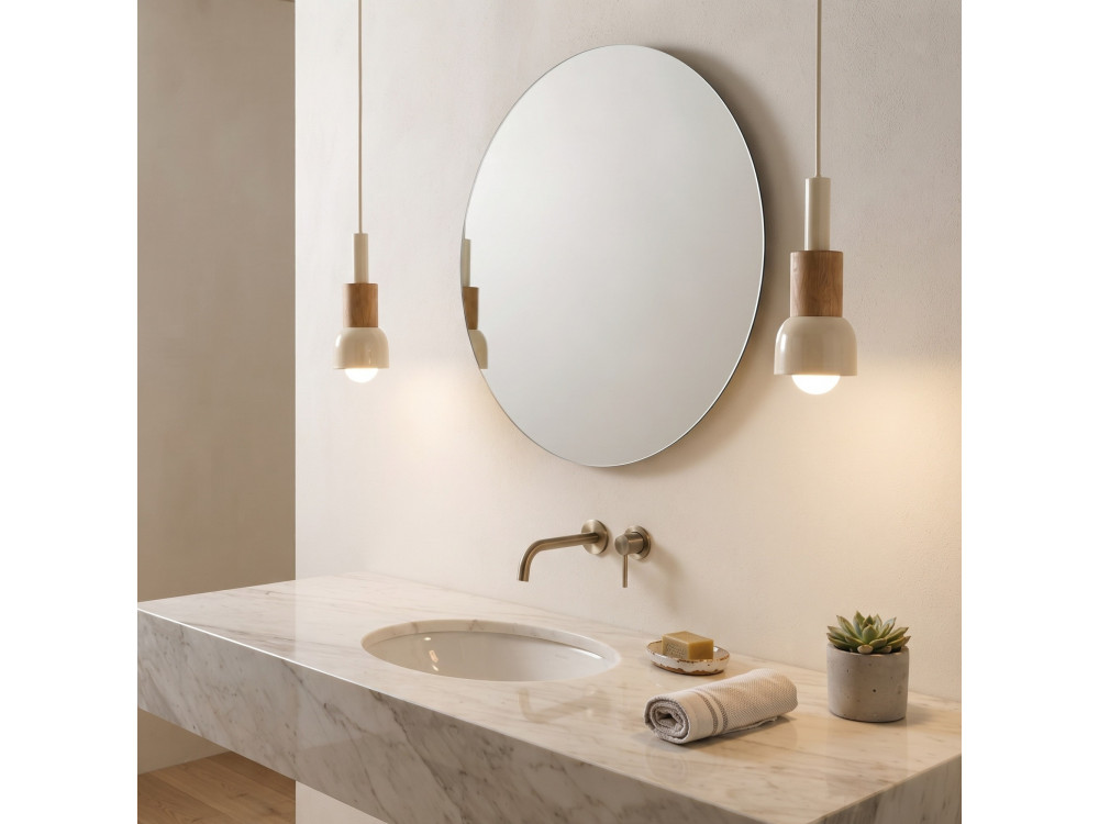 "Elwood" Metal Pendant Lamp - 10 x 25 cm - Beige