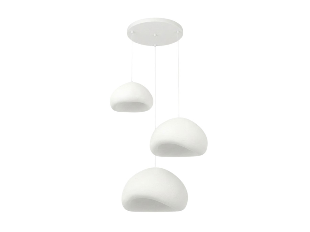 "Loval" Metal Chandelier - Adjustable Height 50–115 cm - White