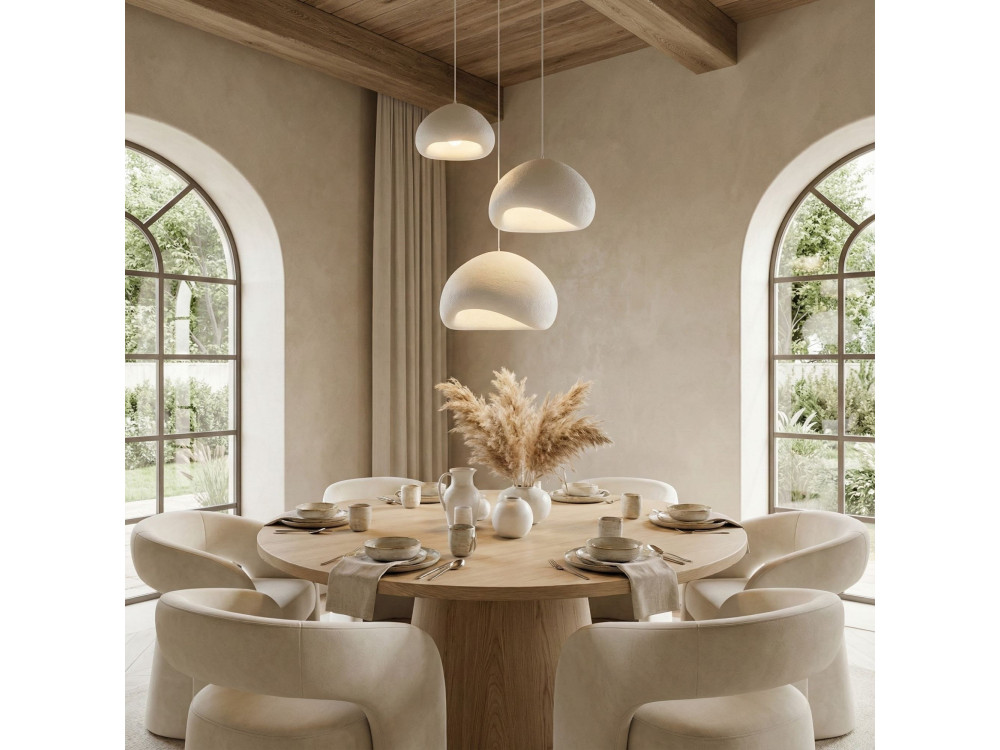 "Loval" Metal Chandelier - Adjustable Height 50–115 cm - White