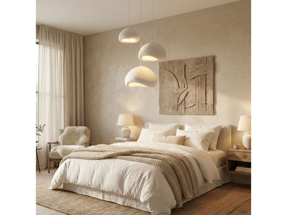 "Loval" Metal Chandelier - Adjustable Height 50–115 cm - White