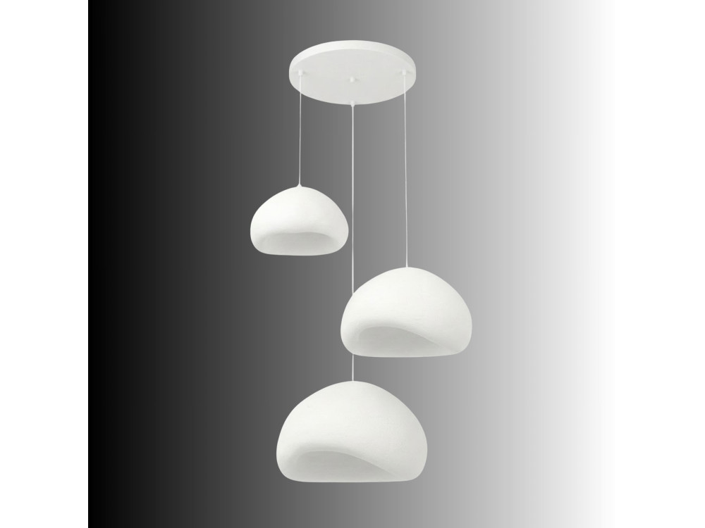 "Loval" Metal Chandelier - Adjustable Height 50–115 cm - White