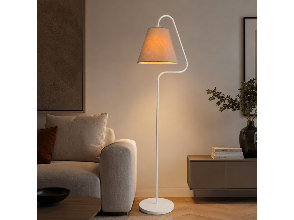 "Altur" Metal Floor Lamp - 45 x 35 x 162 cm - White