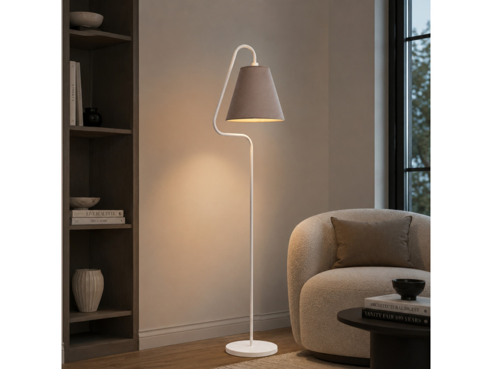 "Altur" Metal Floor Lamp - 45 x 35 x 162 cm - White