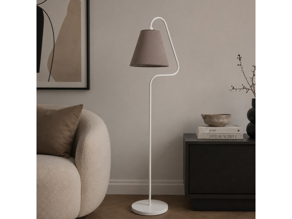 "Altur" Metal Floor Lamp - 45 x 35 x 162 cm - White