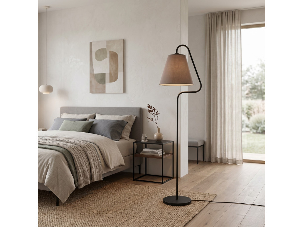 "Altur" Metal Floor Lamp - 45 x 35 x 162 cm - Black