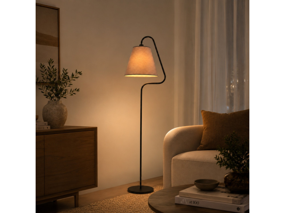 "Altur" Metal Floor Lamp - 45 x 35 x 162 cm - Black