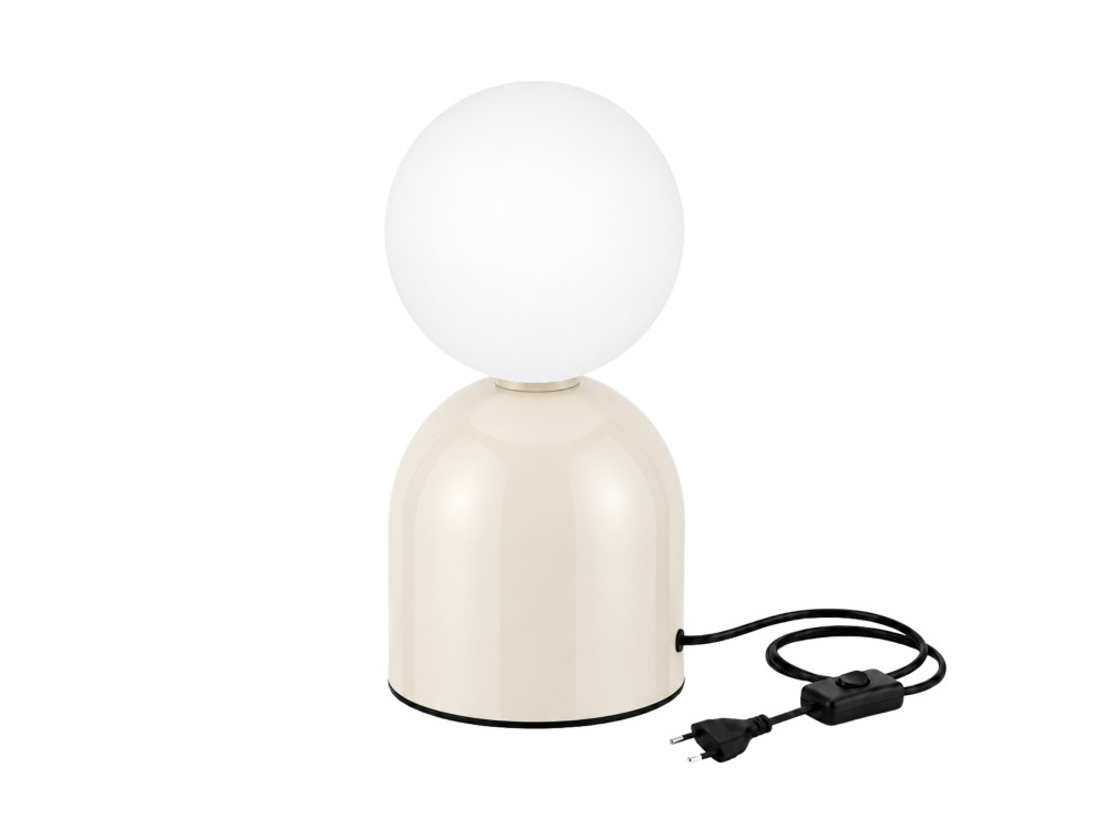 "Pupa" Metal Table Lamp - 14 x 14 x 25 cm - Beige