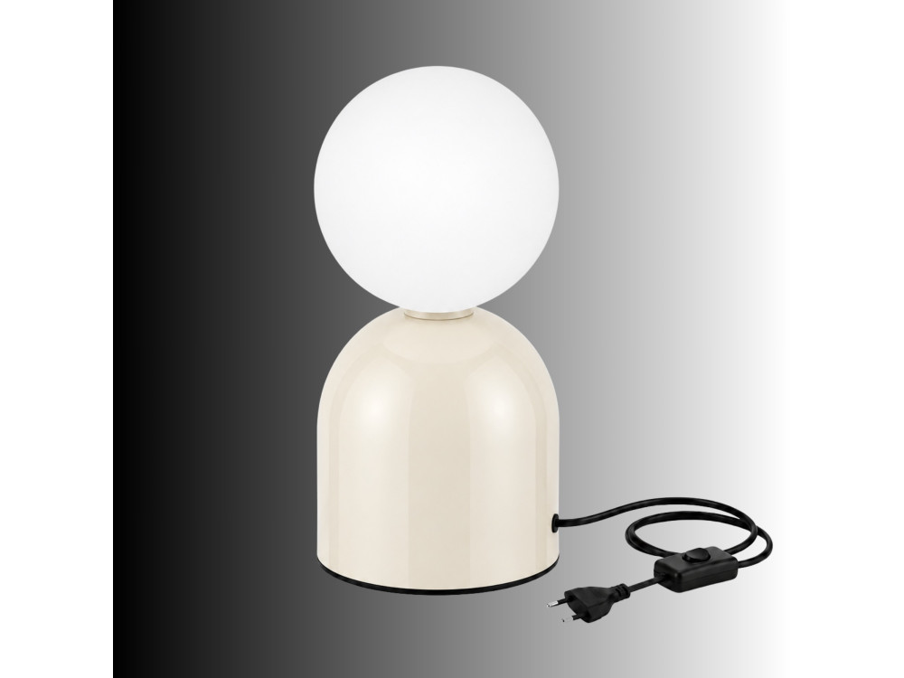 "Pupa" Metal Table Lamp - 14 x 14 x 25 cm - Beige