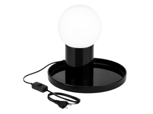 "Tray" Metal Table Lamp - 20 x 20 x 17 cm - Black