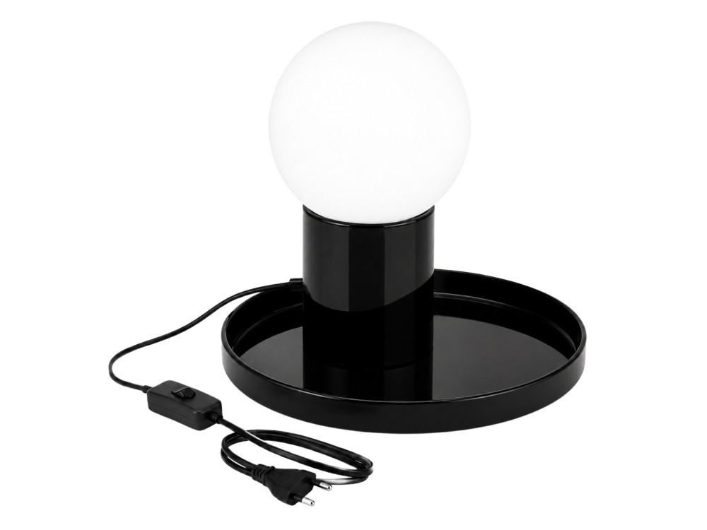 "Tray" Metal Table Lamp - 20 x 20 x 17 cm - Black
