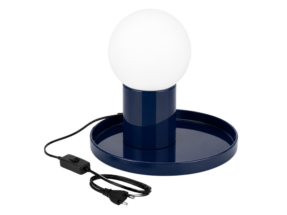 "Tray" Metal Table Lamp - 20 x 20 x 17 cm - Blue