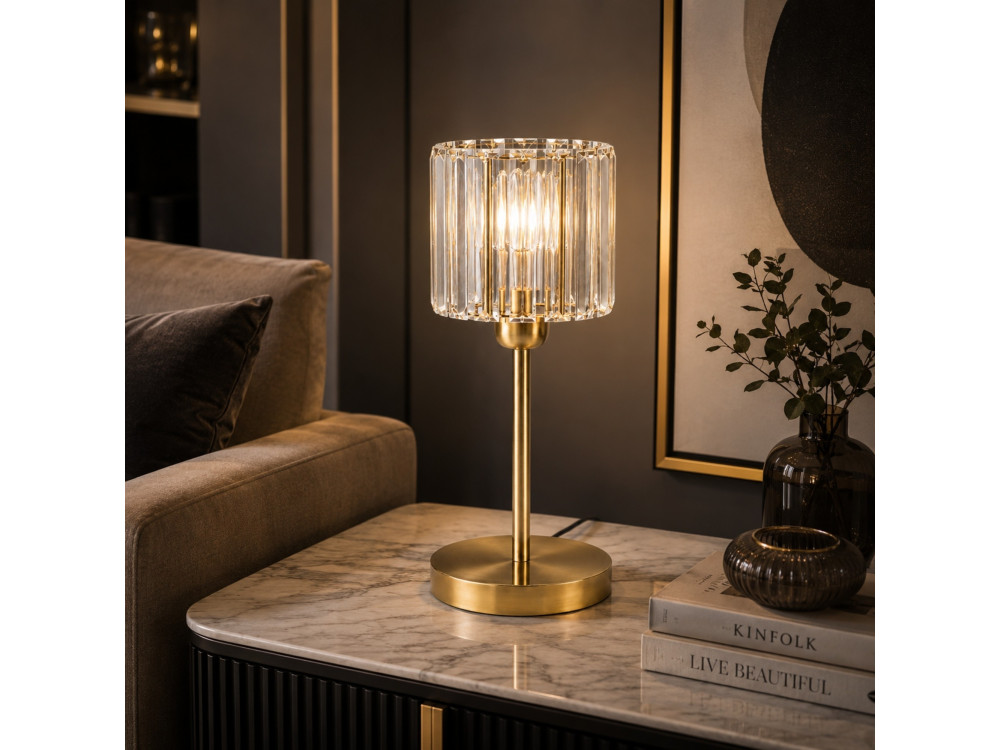 "Yakops" Metal Table Lamp - 17 x 17 x 50 cm - Yellow