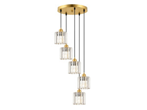 "Yakops" Metal Chandelier - 47 x 47 x 105 cm - Yellow