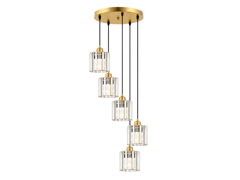 "Yakops" Metal Chandelier - 47 x 47 x 105 cm - Yellow