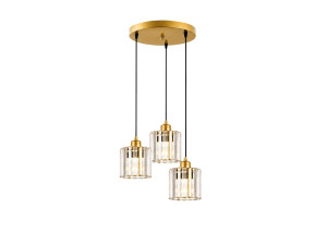 "Yakops" Metal Chandelier - 37 x 37 x 85 cm - Yellow