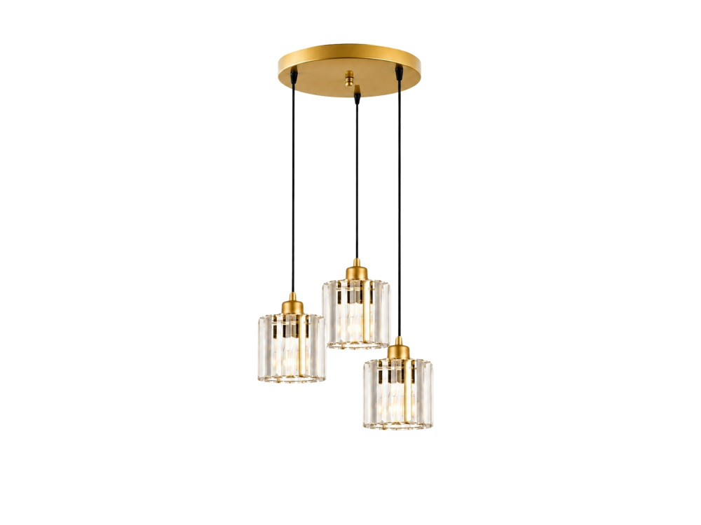 "Yakops" Metal Chandelier - 37 x 37 x 85 cm - Yellow