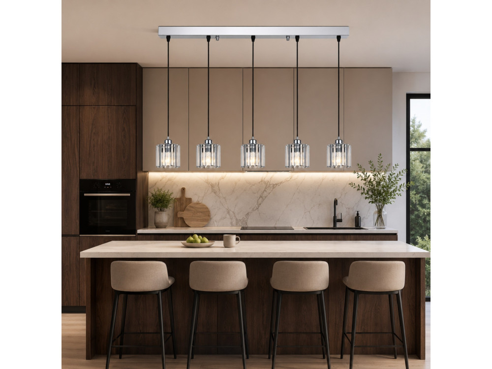 "Yakops" Metal Chandelier - 85 x 13 x 100 cm - Gray